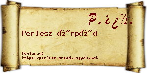 Perlesz Árpád névjegykártya